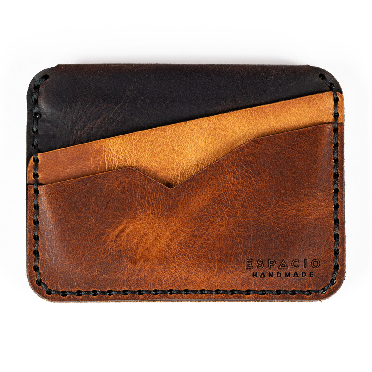 Super Thin Leather Jasper Card Wallet for Men, Handmade in USA